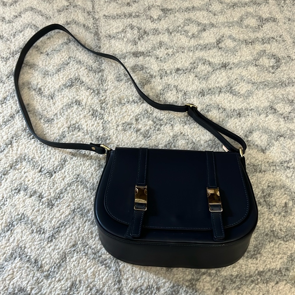 Italian Navy Blue Crossbody Bag